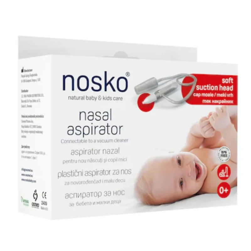 Aspirator nazal cu cap de aspiratie moale, 0+luni, Nosko — preț și oferte