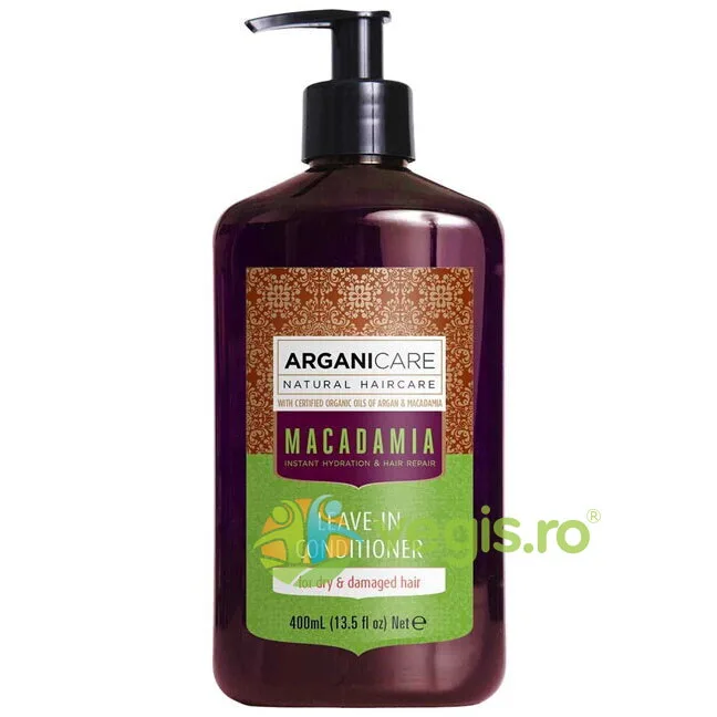 Balsam fara Clatire Ultra-Hidratant pentru Par Uscat si Deteriorat cu Ulei de Macadamia 400ml ARGANICARE — preț și oferte