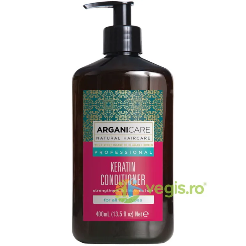 Balsam Fortifiant si Nutritiv pentru Par Deteriorat, Tratat Chimic si Termic cu Keratina 400ml ARGANICARE — preț și oferte