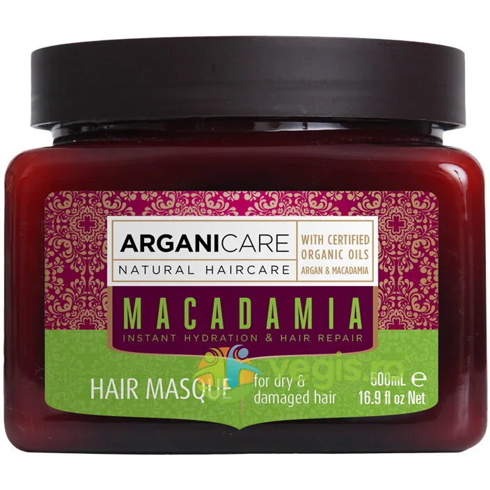 Masca Reparatoare pentru Par Uscat si Deteriorat cu Ulei de Macadamia 500ml ARGANICARE — preț și oferte