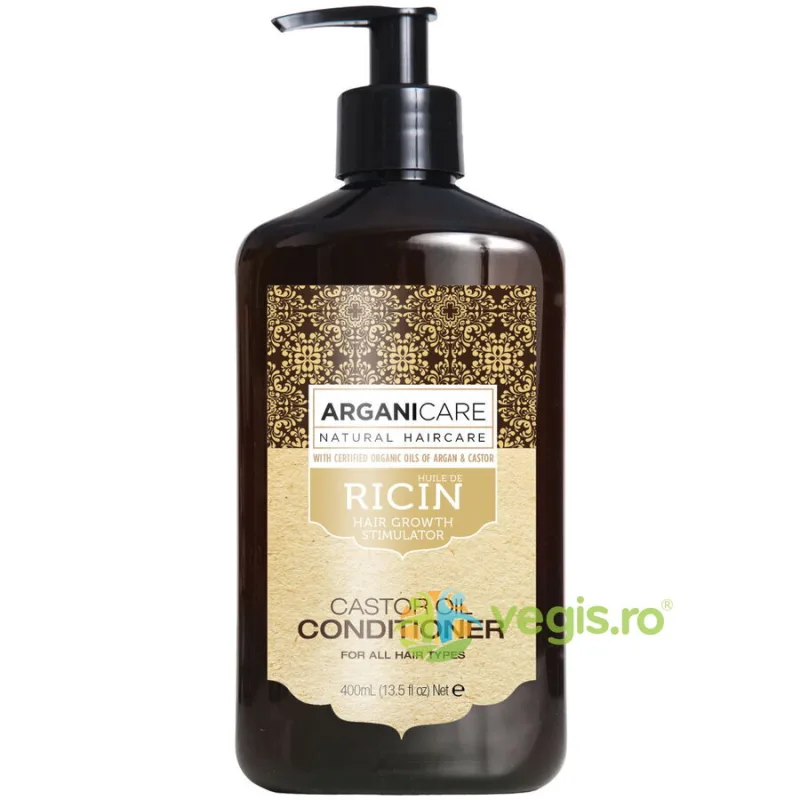 Balsam Regenerant Ultra-Hranitor pentru Toate Tipurile de Par cu Ulei de Ricin 400ml ARGANICARE — preț și oferte