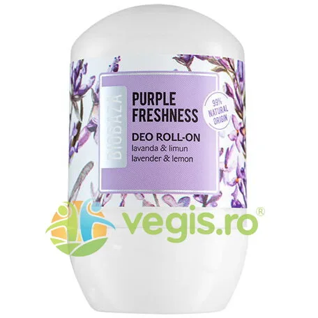 Deodorant Roll-On Natural pentru Femei pe Baza de Piatra de Alaun cu Lavanda si Bergamota Purple Freshness 50ml BIOBAZA — preț și oferte