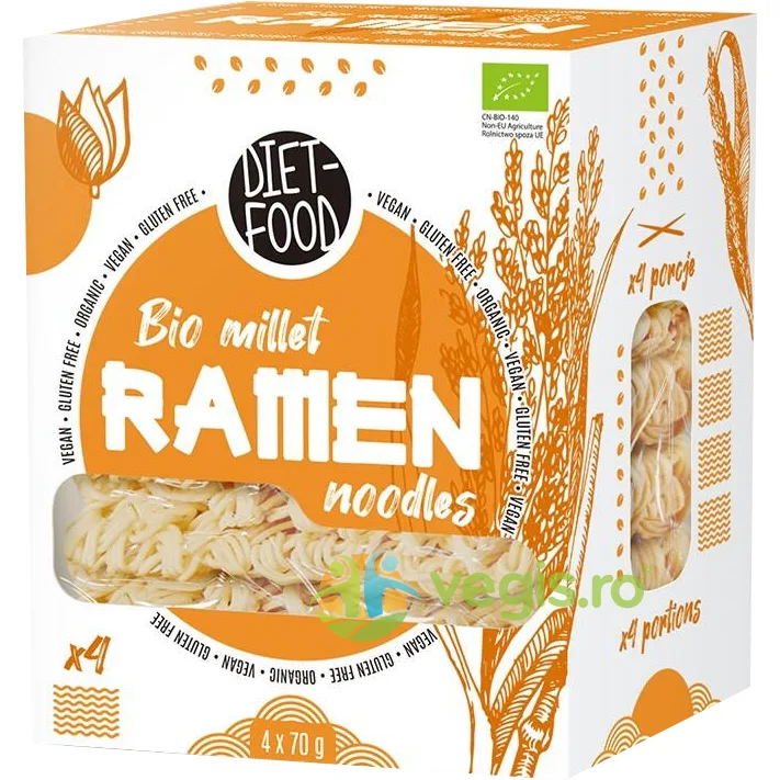 Paste Ramen 100% din Mei Ecologice/Bio 280g DIET FOOD — preț și oferte