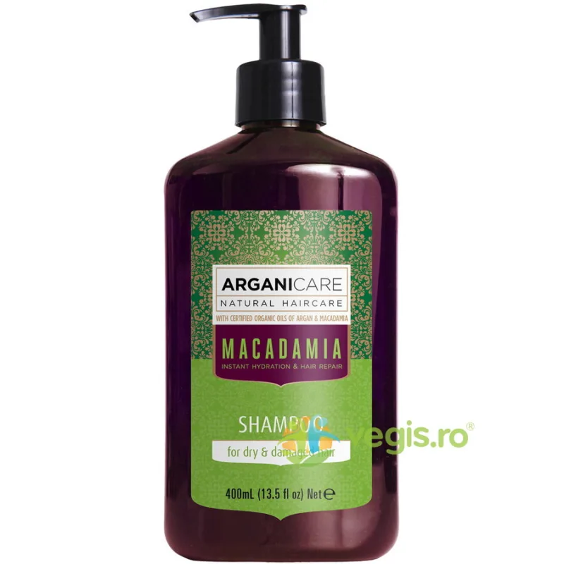 Sampon Revitalizant pentru Par Uscat si Deteriorat cu Ulei de Macadamia 400ml ARGANICARE — preț și oferte