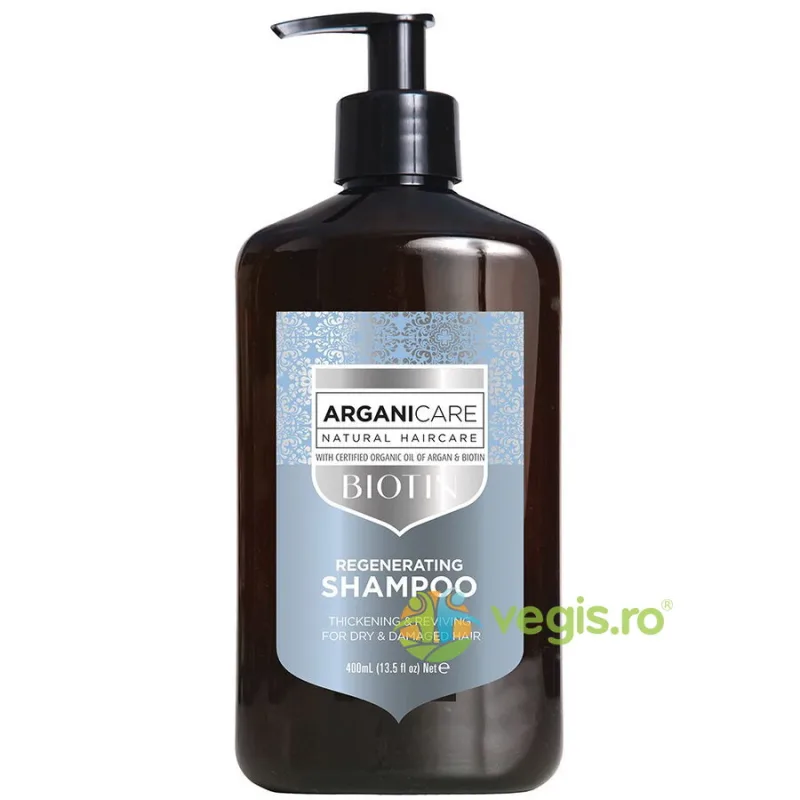 Sampon Regenerant pentru Par Uscat sau Deteriorat cu Biotina 400ml ARGANICARE — preț și oferte