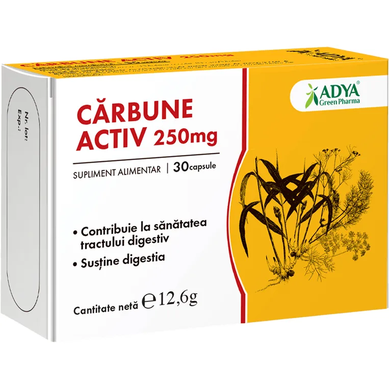 Carbune Activ 250mg 30cps Adya GreenPharma — preț și oferte