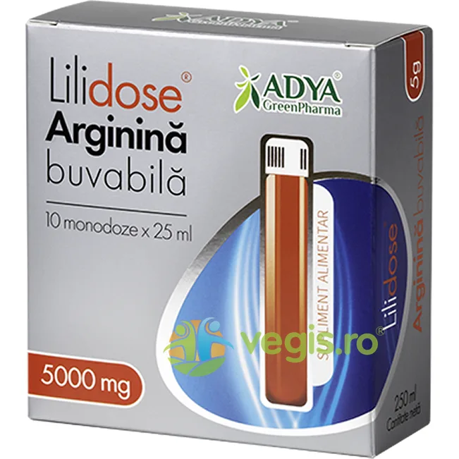 Lilidose Arginina Buvabila 5000mg 25ml*10mdz Adya GreenPharma — preț și oferte