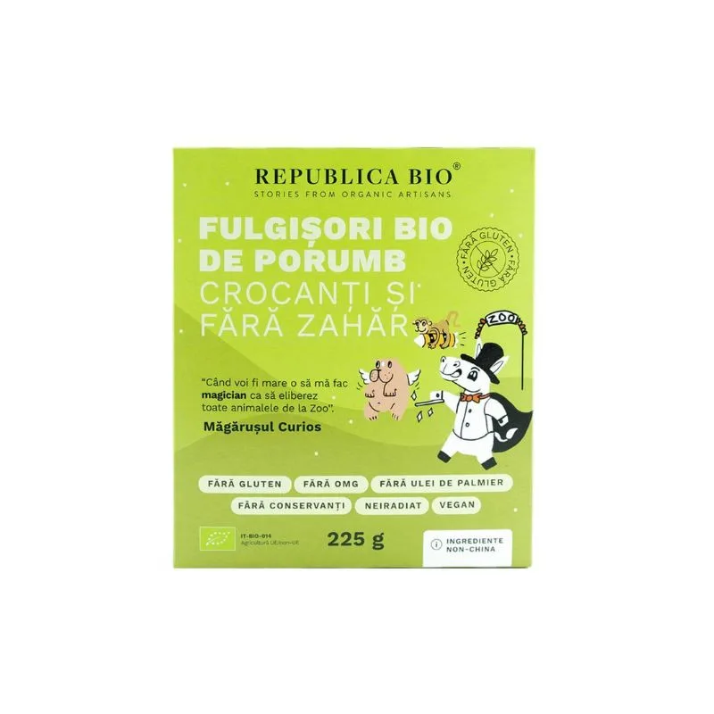 Republica BIO Fulgisori Bio de porumb crocanti si fara zahar FARA GLUTEN, 225g — preț și oferte