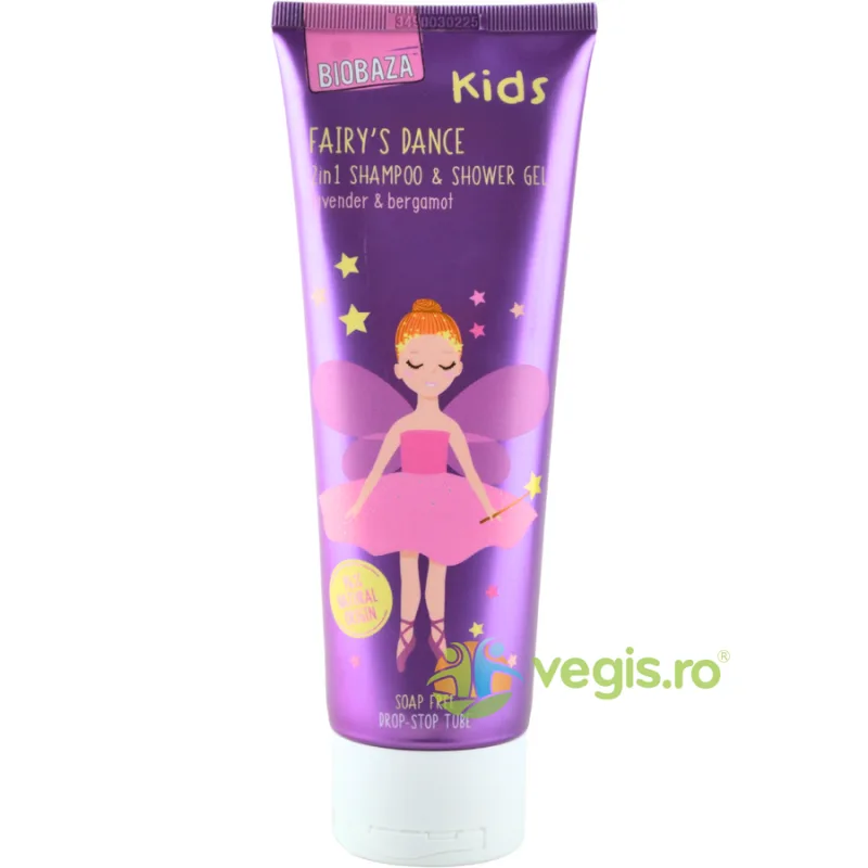 Sampon si Gel de Dus Natural pentru Copii cu Lavanda, Bergamota, Aloe Vera si Extract de Nalba Fairy's Dance 250ml BIOBAZA — preț și oferte