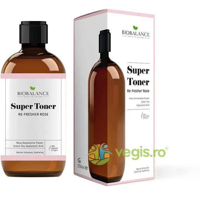 Super Toner Re-Fresher Rose Hidratant si Fortifiant pentru Toate Tipurile de Ten 250ml BIO BALANCE — preț și oferte