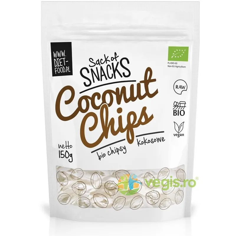 Chipsuri de Cocos Ecologice/Bio 150g DIET FOOD — preț și oferte