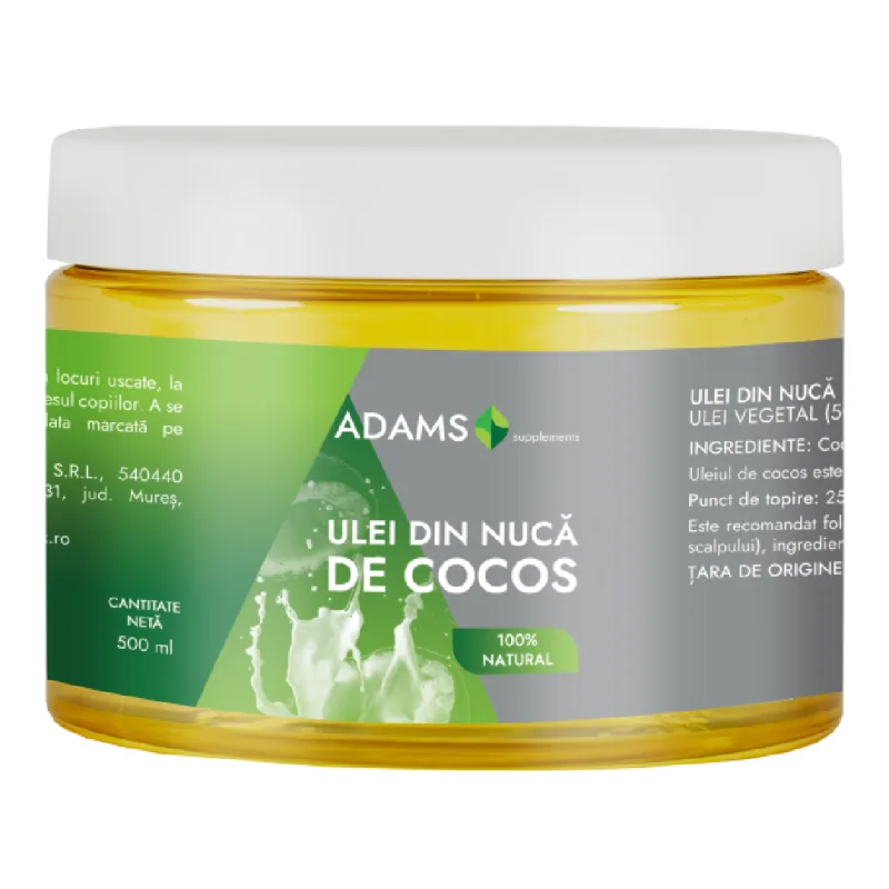 Ulei de Cocos uz alimentar, 500 ml, Adams ADAMS VISION — preț și oferte