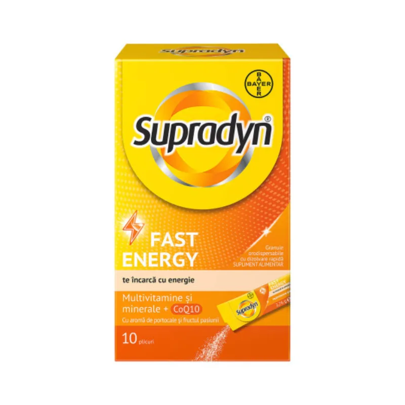 Multivitamine si minerale Supradyn Fast Energy, 10 plicuri, Bayer — preț și oferte