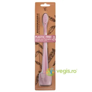 Periuta de Dinti Biodegradabila cu Suport Rose Quartz