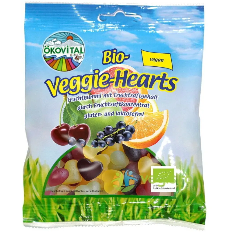 Jeleuri Inimioare cu Fructe fara Gluten Ecologice/Bio 80g OKOVITAL — preț și oferte