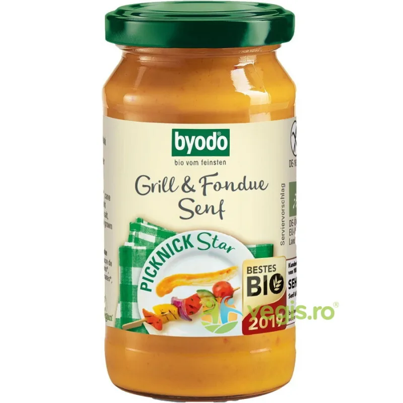 Mustar pentru Gratar si Fondue fara Gluten Ecologic/Bio 200ml BYODO — preț și oferte