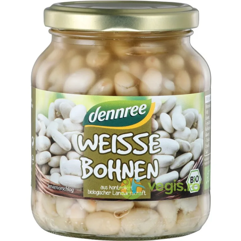 Fasole Alba in Borcan Ecologica/Bio 340g Dennree — preț și oferte