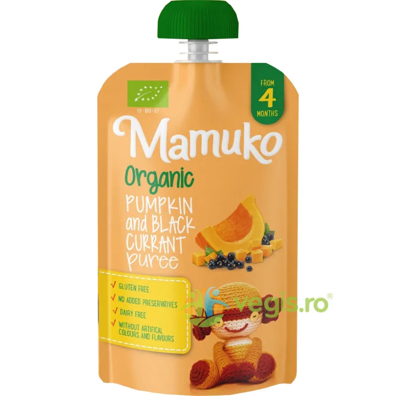 Piure de Dovleac si Coacaze 4+ Luni Ecologic/Bio 100g MAMUKO — preț și oferte