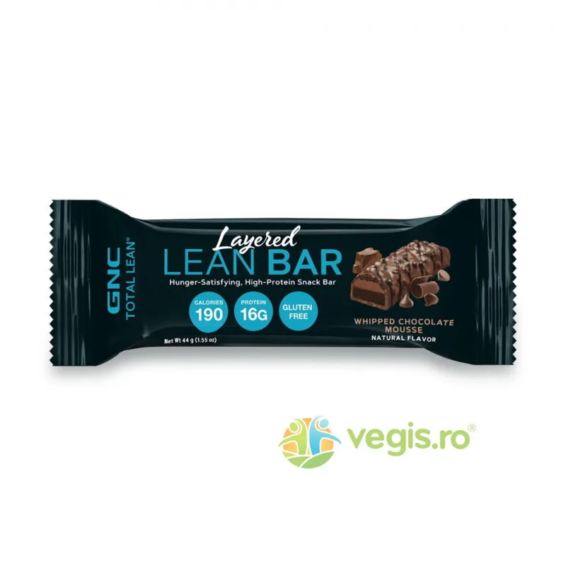 Baton Proteic cu Aroma de Mousse de Ciocolata Total Lean 44g GNC — preț și oferte