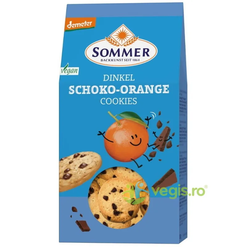 Biscuiti din Spelta cu Ciocolata si Portocale 150g SOMMER — preț și oferte