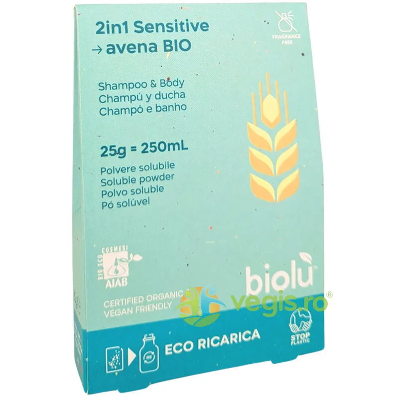 Gel de Dus si Sampon Sensitive Eco-Refill Ecologic/Bio 25g BIOLU — preț și oferte