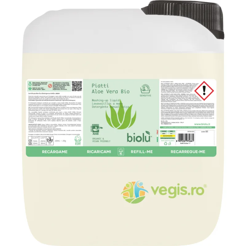Detergent pentru Vase cu Aloe Vera Bio 5L BIOLU — preț și oferte
