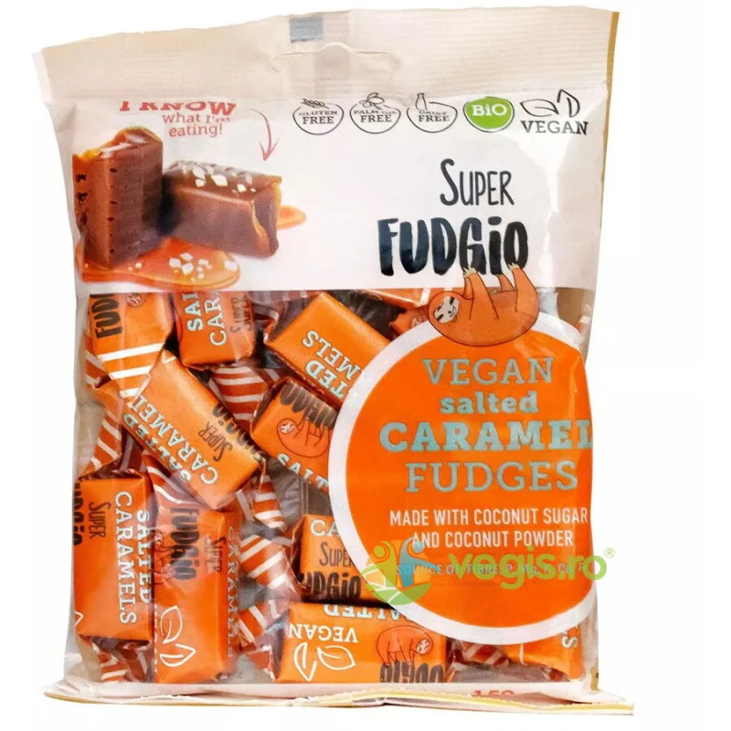 Caramele cu Aroma de Caramel Sarat Ecologice/Bio 150g SUPER FUDGIO — preț și oferte