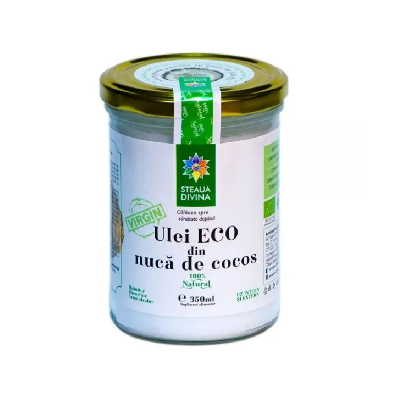 Ulei Bio din nuca de cocos, 350 ml, Steaua Divina — preț și oferte