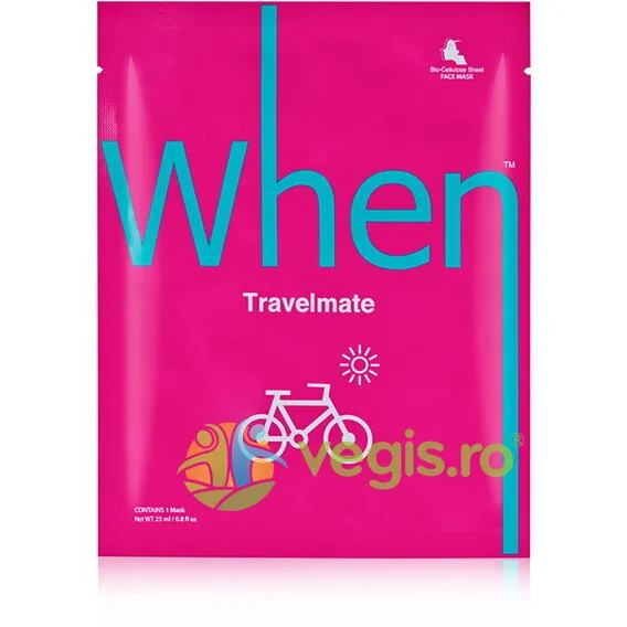 Masca Revitalizanta pentru Ten Uscat din Bioceluloza cu Acid Hialuronic si Musetel Travelmate 23g WHEN — preț și oferte