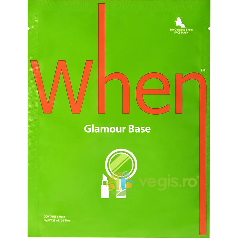 Masca Primer din Bioceluloza cu Peptide si Colagen Glamour Base 23g WHEN — preț și oferte
