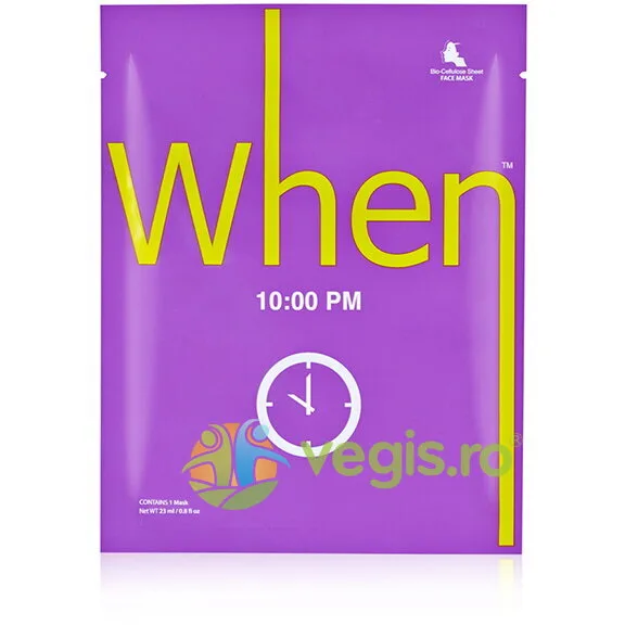 Masca Regeneranta din Bioceluloza cu Colagen Hidrolizat si Vitamina C 10:00 PM 23g WHEN — preț și oferte