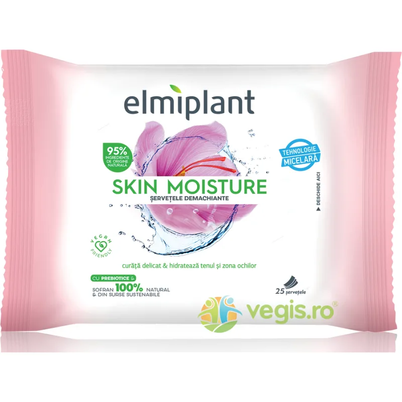 Servetele Demachiante pentru Ten Uscat si Sensibil Skin Moisture 25buc ELMIPLANT — preț și oferte