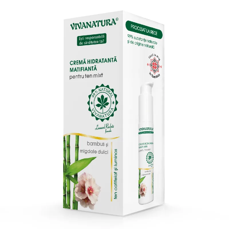 Crema hidratanta matifianta pentru ten mixt, 45 ml, Vivanatura — preț și oferte