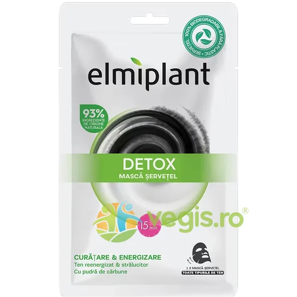Masca Servetel pentru Ten Curatare si Energizare Detox 20ml ELMIPLANT — preț și oferte
