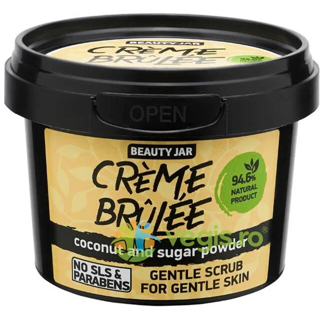 Scrub Facial pentru Ten Sensibil cu Cocos si Pudra de Zahar Creme Brulee 120g BEAUTY JAR — preț și oferte