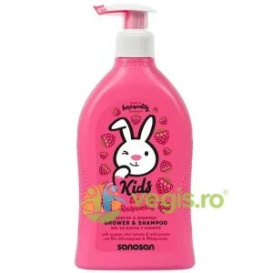 Gel de Dus si Sampon cu Pompita pentru Copii cu Aroma de Zmeura 400ml