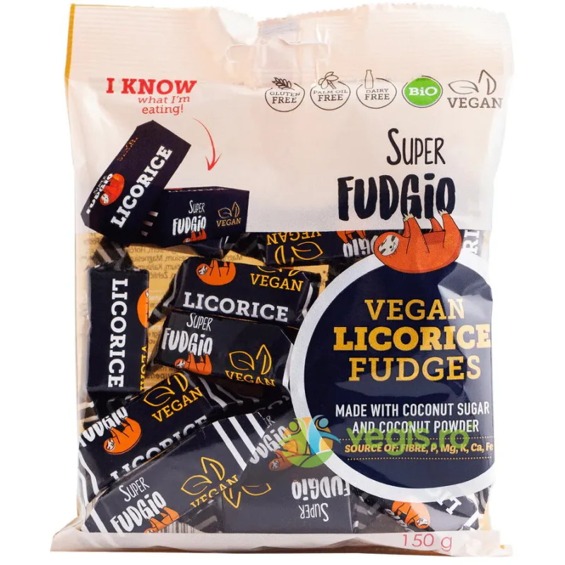 Caramele cu Aroma de Lemn Dulce Ecologice/Bio 150g SUPER FUDGIO — preț și oferte