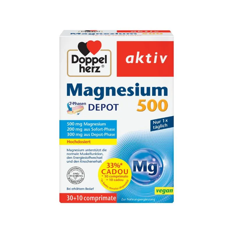 Magneziu 500 mg, 30 + 10 comprimate, Doppelherz — preț și oferte