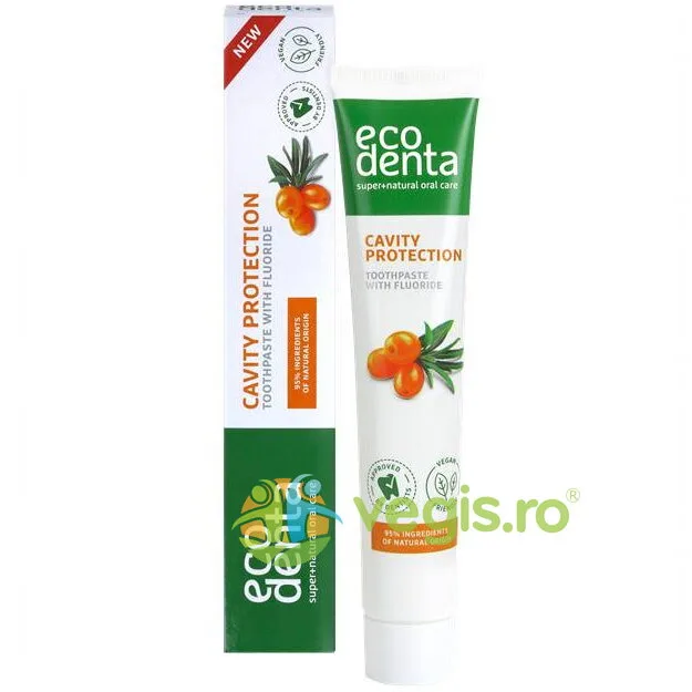 Pasta de Dinti Naturala pentru Protectia Cavitatii Orale cu Ulei de Catina 75ml ECODENTA — preț și oferte