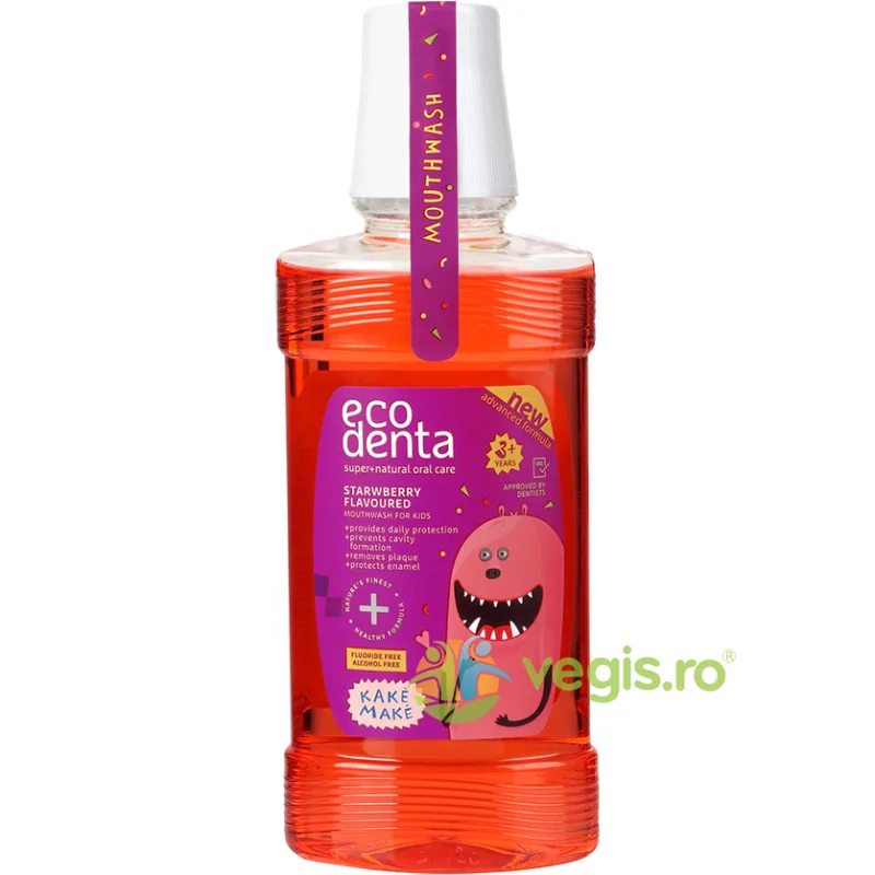 Apa de Gura pentru Copii 3+ cu Aroma de Capsuni 250ml ECODENTA — preț și oferte