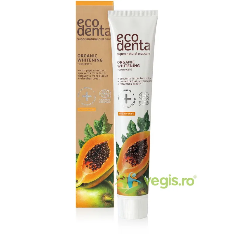 Pasta de Dinti pentru Albire cu Extract de Papaya 75ml ECODENTA — preț și oferte