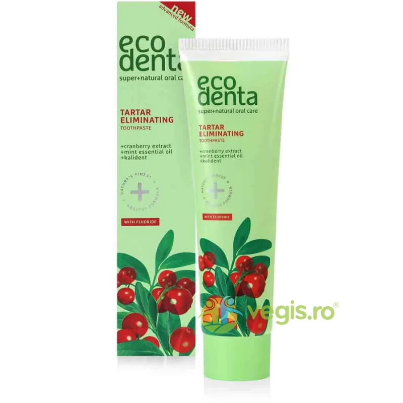 Pasta de Dinti pentru Eliminarea Tartrului cu Efect Racoritor cu Extract de Coacaze si Kalident 100ml ECODENTA — preț și oferte