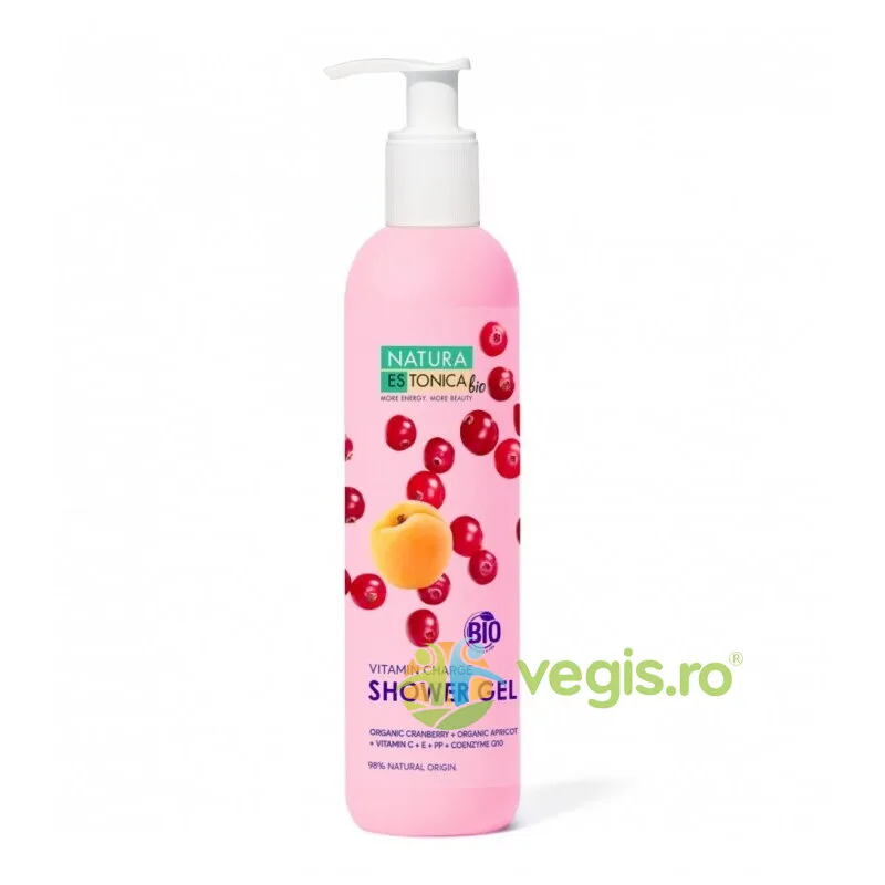 Gel de Dus Natural cu Merisor si Caise Vitamin Charge 400ml NATURA ESTONICA — preț și oferte