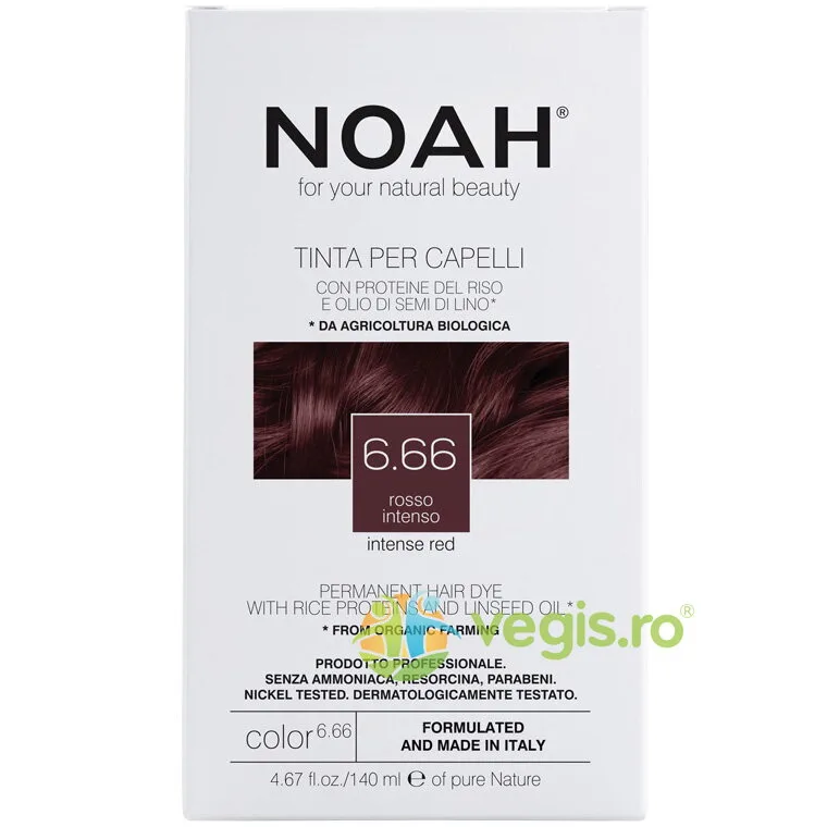Vopsea de Par fara Amoniac - Rosu Intens (6.66) 140ml NOAH — preț și oferte