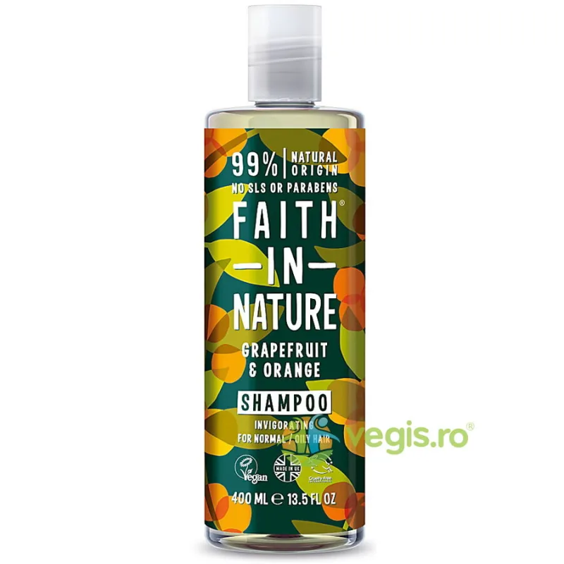 Sampon Natural Revigorant cu Grapefruit si Portocale pentru Par Normal sau Gras 400ml FAITH IN NATURE — preț și oferte