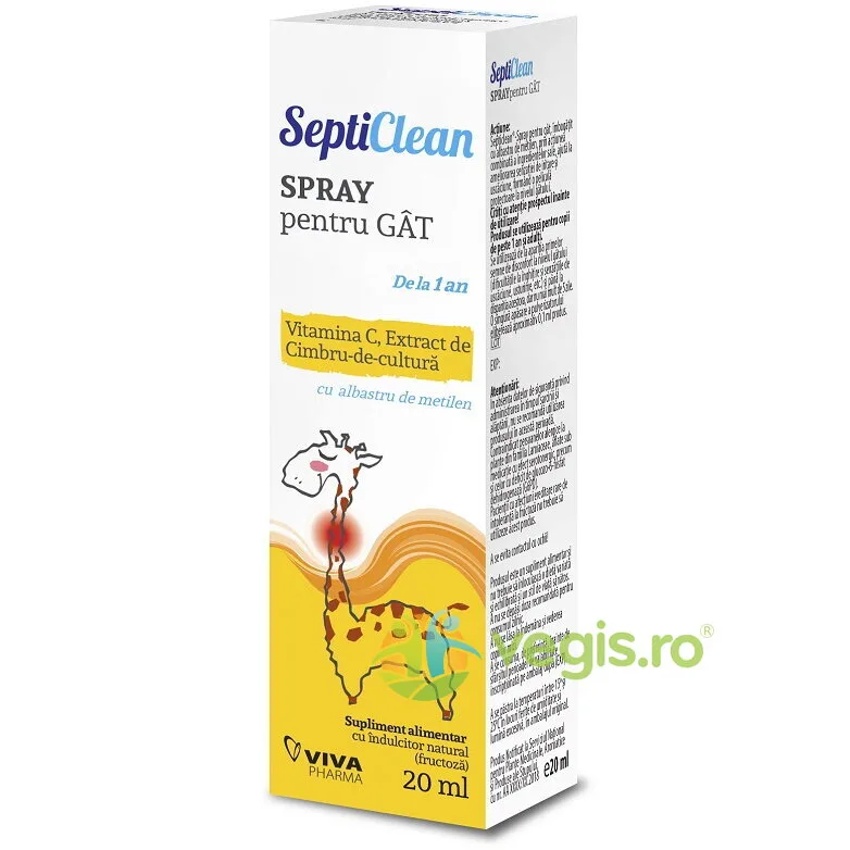 Septiclean Spray pentru Gat cu Vitamina C 20ml VIVA PHARMA — preț și oferte