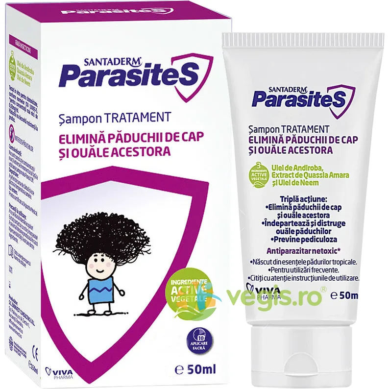 Sampon Tratament pentru Paduchi Santaderm 50ml VIVA PHARMA — preț și oferte