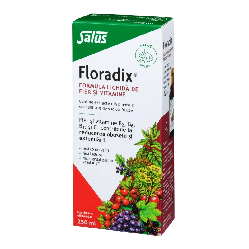 Formula lichida de fier si vitamine Floradix®, 250 ml, Salus — preț și oferte