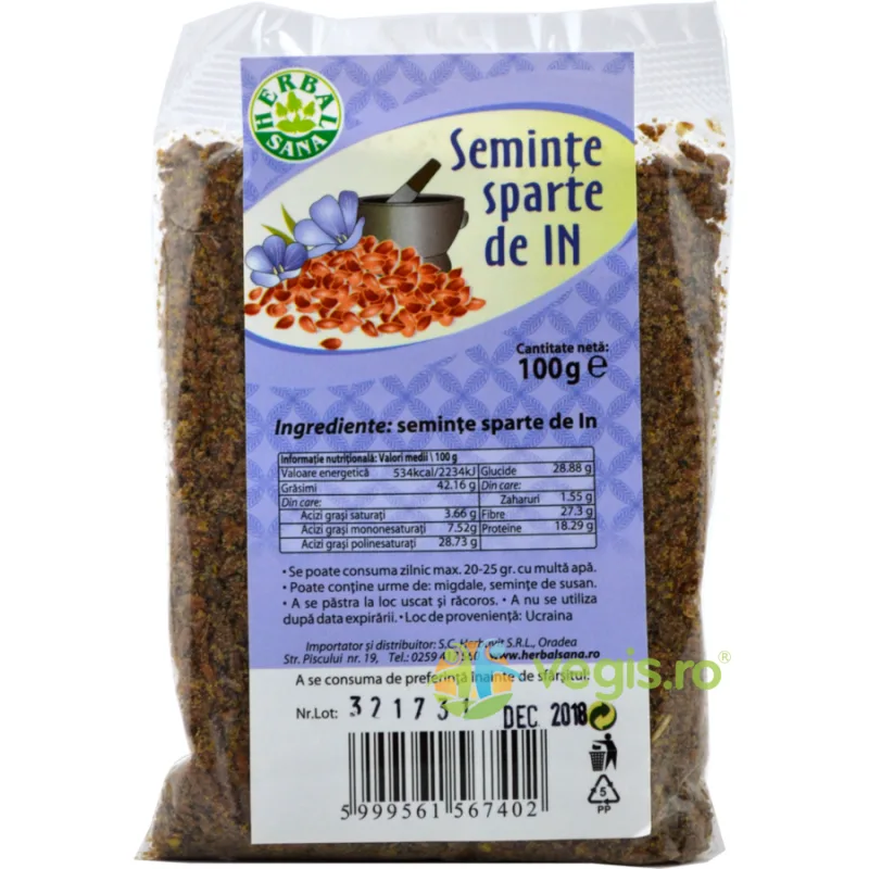 Seminte De In Sparte 100g Herbavit — preț și oferte