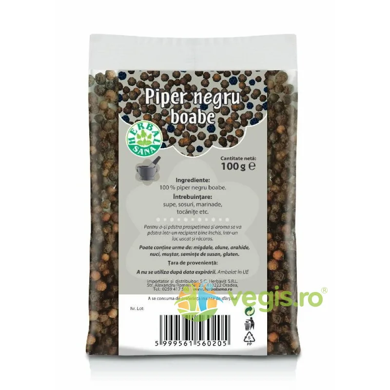 Piper Negru Boabe 100g Herbavit — preț și oferte